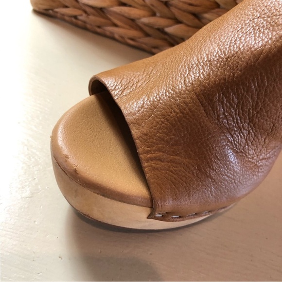 Dolce Vita Caramel Leather Mule Wood Heel Size 8.5 - Picture 4 of 9